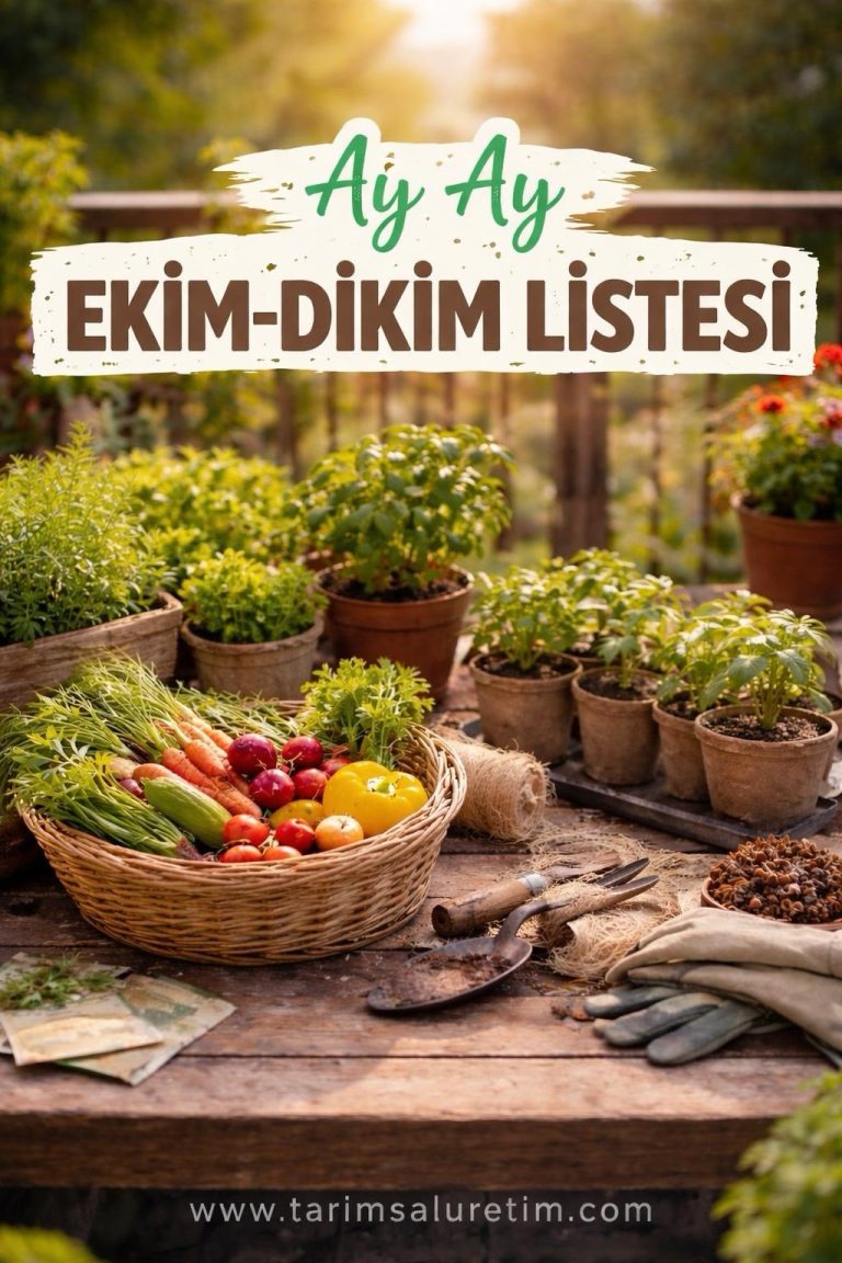 Ay Ay Ekim-Dikim Listesi (Balkon + Bahçe Ayrı) — Son Don Tarihine Göre Pratik Takvim 8 Ay Ay Ekim-Dikim Listesi